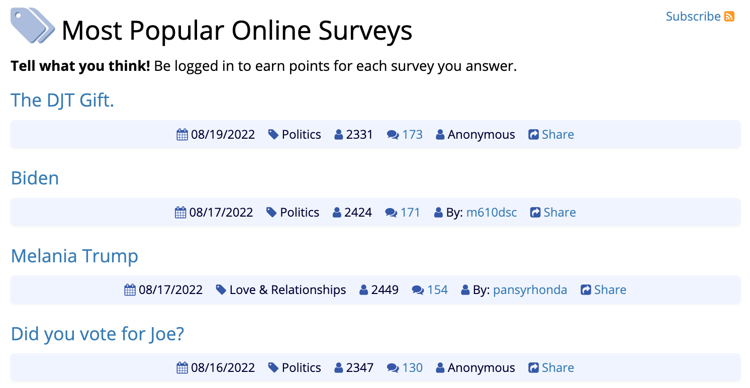 Political surveys are popular with the community, for better or worse.